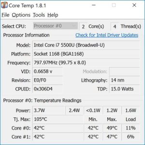 الكمبيوتر المحمول درجة الحرارة الأساسية